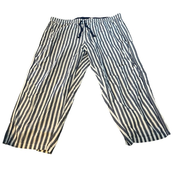 Y2K Victoria Secret PJ Loungewear Cropped Capris Breathable w/ Stripes Size XL - Picture 1 of 5